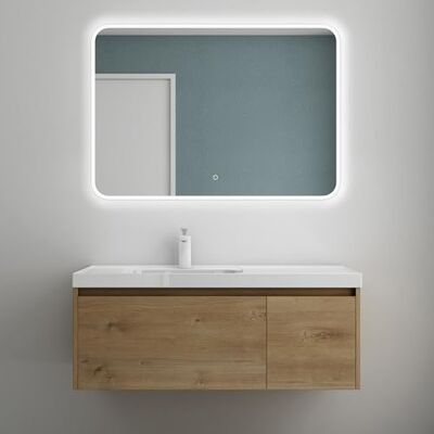 Mai & Mai Badmöbelset Waschtisch mit Unterschrank 100cm Badezimmermöbel Kerneiche, inkl. Waschbecken aus Mineralguss und LED-Badspiegel Salerno Mai & Mai Badmöbelset Waschtisch mit Unterschrank 100cm Badezimmermöbel Kerneiche, inkl. Waschbecken aus Mineralguss und LED-Badspiegel Salerno