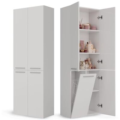 CDF Badezimmerschrank Bad Schrank Mit Wäschekorb Weiß Badschrank Mehrzweckschrank Badregal Stehend Hochschrank Schublade Tür Bodenschrank Allzweckschrank 1 Wäschekorb 174x60x30 CDF Badezimmerschrank Bad Schrank Mit Wäschekorb Weiß Badschrank Mehrzweckschrank Badregal Stehend Hochschrank Schublade Tür Bodenschrank Allzweckschrank 1 Wäschekorb 174x60x30