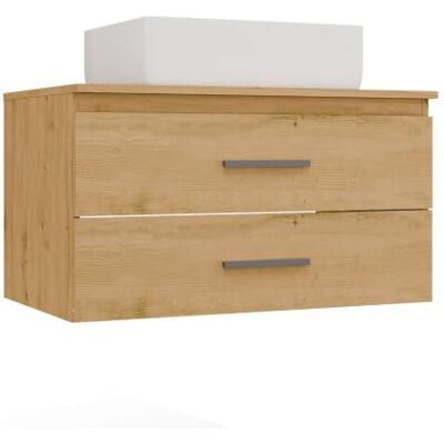 CDF Waschtisch Becken Waschbecken Badmöbel Badezimmer 80cm Eiche Artisan 2 Schubladen, 16 mm Spanplatte, matt, 80x50x45 cm, 2 Jahre Garantie, 23,5 kg Gewicht, modern, schmal, praktisch, platzsparend CDF Waschtisch Becken Waschbecken Badmöbel Badezimmer 80cm Eiche Artisan 2 Schubladen, 16 mm Spanplatte, matt, 80x50x45 cm, 2 Jahre Garantie, 23,5 kg Gewicht, modern, schmal, praktisch, platzsparend