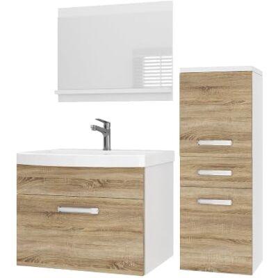 B BELINI GROUP Belini PRIM2 Waschbeckenunterschrank Badschrank 90cm Sonoma Eiche Badmöbel-Set in Sonoma Eiche, wandhängende Montage, Soft-Close-Mechanismus, FSC-Holzwerkstoff, inkl. Waschbecken & Spiegel B BELINI GROUP Belini PRIM2 Waschbeckenunterschrank Badschrank 90cm Sonoma Eiche Badmöbel-Set in Sonoma Eiche, wandhängende Montage, Soft-Close-Mechanismus, FSC-Holzwerkstoff, inkl. Waschbecken & Spiegel
