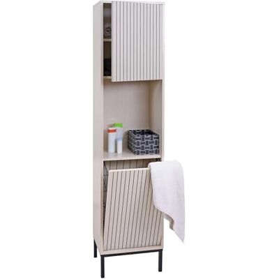 Mendler Hochschrank HWC-O42 MDF Melamin 174x39x30cm Holzoptik beige Badschrank, Badregal, Badezimmer, Schrankfächer, Wäschekorb Mendler Hochschrank HWC-O42 MDF Melamin 174x39x30cm Holzoptik beige Badschrank, Badregal, Badezimmer, Schrankfächer, Wäschekorb
