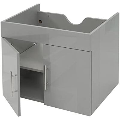 Mendler Waschbeckenunterschrank HWC-D16 FSC® Hochglanz 60cm grau Waschtischunterschrank, Waschtisch, Unterschrank, Badmöbel Mendler Waschbeckenunterschrank HWC-D16 FSC® Hochglanz 60cm grau Waschtischunterschrank, Waschtisch, Unterschrank, Badmöbel