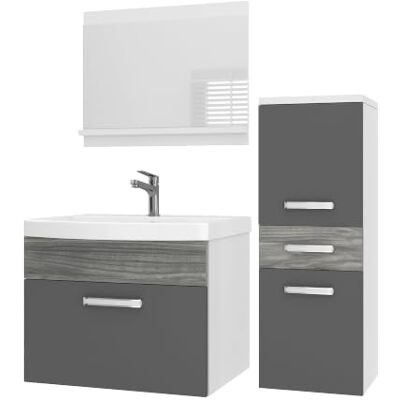 B BELINI GROUP Belini PRIPM2 Waschbeckenunterschrank Badschrank 90cm Grau-Glamour Holz Badmöbel-Set in Grau-Glamour Holz, wandhängende Montage, Soft-Close-Mechanismus, FSC-Holzwerkstoff, Waschbecken & Spiegel B BELINI GROUP Belini PRIPM2 Waschbeckenunterschrank Badschrank 90cm Grau-Glamour Holz Badmöbel-Set in Grau-Glamour Holz, wandhängende Montage, Soft-Close-Mechanismus, FSC-Holzwerkstoff, Waschbecken & Spiegel