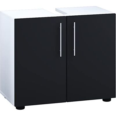VCM Flandu Badschrank - Schwarz-Weiß - 51x60x30cm VCM Flandu Badschrank - Schwarz-Weiß - 51x60x30cm