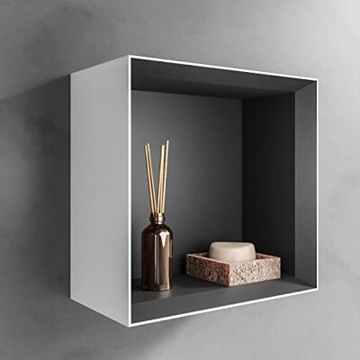 Bernstein ® Wandregal Arctic 320, 32 x 32 x 17,7 cm (B x H x T), Regal aus der Badmöbel-Serie Arctic, Softtouch Oberfläche, Badezimmer Regal, Vormontiert Bernstein ® Wandregal Arctic 320, 32 x 32 x 17,7 cm (B x H x T), Regal aus der Badmöbel-Serie Arctic, Softtouch Oberfläche, Badezimmer Regal, Vormontiert
