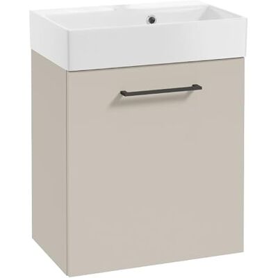DomoDomo Waschbeckenunterschrank 60 cm breit Hängend – Bad Unterschrank Kaschmir Matt – Badezimmer Unterschrank mit Waschbecken – Soft Close, Modernes Design DomoDomo Waschbeckenunterschrank 60 cm breit Hängend – Bad Unterschrank Kaschmir Matt – Badezimmer Unterschrank mit Waschbecken – Soft Close, Modernes Design
