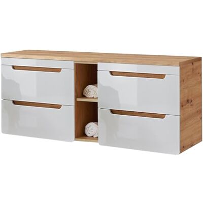 LUTON - LUTON-56 - Hochglanz Weiß - Badezimmer-Unterschrank LUTON - LUTON-56 - Hochglanz Weiß - Badezimmer-Unterschrank