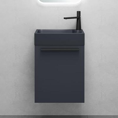 Mai & Mai Waschtisch mit Unterschrank BxTxH 46x26x63 cm Badmöbelset für Gäste WC, Waschbeckenunterschrank in Anthrazit Matt und Waschbecken Anthrazit matt Pisa Mai & Mai Waschtisch mit Unterschrank BxTxH 46x26x63 cm Badmöbelset für Gäste WC, Waschbeckenunterschrank in Anthrazit Matt und Waschbecken Anthrazit matt Pisa