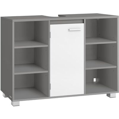 VASAGLE Waschbeckenunterschrank mit verstellbaren Ablagen und Füßen Unterschrank, Badezimmerschrank, Badschrank, 30 x 90 x 60 cm, Taubengrau-wolkenweiß BBK507G01 VASAGLE Waschbeckenunterschrank mit verstellbaren Ablagen und Füßen Unterschrank, Badezimmerschrank, Badschrank, 30 x 90 x 60 cm, Taubengrau-wolkenweiß BBK507G01