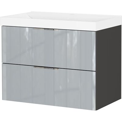GERMANIA DIE MÖBELMACHER Germania Waschtisch inkl. Becken 9083-587 GW-Vasio, in Graphit/Silbergrau, mit Waschbecken in Dekor weiß, 81 x 65 x 47 cm (BxHxT) GERMANIA DIE MÖBELMACHER Germania Waschtisch inkl. Becken 9083-587 GW-Vasio, in Graphit/Silbergrau, mit Waschbecken in Dekor weiß, 81 x 65 x 47 cm (BxHxT)