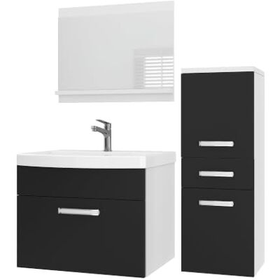 B BELINI GROUP Belini PRIM2 Waschbeckenunterschrank Badschrank 90cm Schwarz Matt Badmöbel-Set in Schwarz Matt, wandhängende Montage, Soft-Close-Mechanismus, FSC-Holzwerkstoff, inkl. Waschbecken & Spiegel B BELINI GROUP Belini PRIM2 Waschbeckenunterschrank Badschrank 90cm Schwarz Matt Badmöbel-Set in Schwarz Matt, wandhängende Montage, Soft-Close-Mechanismus, FSC-Holzwerkstoff, inkl. Waschbecken & Spiegel