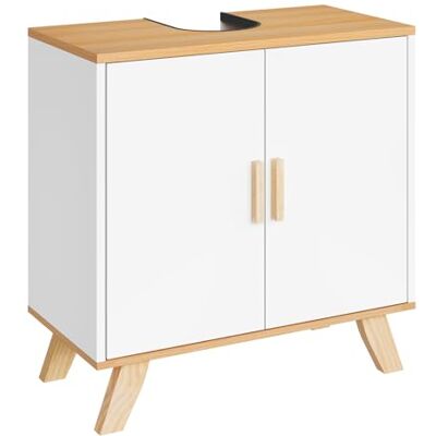 EUGAD Waschbeckenunterschrank Unterschrank Badezimmerschrank Waschtisch Badschrank mit 2 Türen 60 x 30 x 60 cm Weiß EUGAD Waschbeckenunterschrank Unterschrank Badezimmerschrank Waschtisch Badschrank mit 2 Türen 60 x 30 x 60 cm Weiß