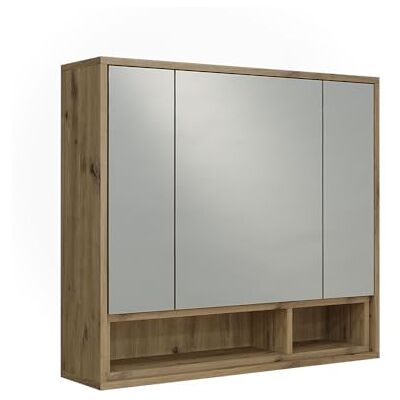 Vicco Spiegelschrank Beatrice, Cashmere/Artisan-Eiche, 80 x 72 cm 3 Türen · 8 Ablagefächer · Große Spiegelfläche · Offener & geschlossener Stauraum · Über dem Waschbecken Vicco Spiegelschrank Beatrice, Cashmere/Artisan-Eiche, 80 x 72 cm 3 Türen · 8 Ablagefächer · Große Spiegelfläche · Offener & geschlossener Stauraum · Über dem Waschbecken