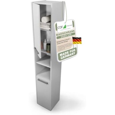 CDF Hochschrank schmal HOCH-Schrank Badschrank 30cm Breit Badezimmerschrank Nischenschrank Badmöbel für Kosmetik Handtücher Badezimmer Bad WC Toilette Flur Stehend Weiß 30x30x170 CDF Hochschrank schmal HOCH-Schrank Badschrank 30cm Breit Badezimmerschrank Nischenschrank Badmöbel für Kosmetik Handtücher Badezimmer Bad WC Toilette Flur Stehend Weiß 30x30x170