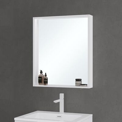 Mai & Mai Spiegelschrank Bad mit Beleuchtung Hängeschrank 60x12x70 cm Badezimmerschrank Badezimmerspiegel Weiß matt, 5mm Kupferfreier HD Silber-Spiegel, Spiegelschrank-01 Mai & Mai Spiegelschrank Bad mit Beleuchtung Hängeschrank 60x12x70 cm Badezimmerschrank Badezimmerspiegel Weiß matt, 5mm Kupferfreier HD Silber-Spiegel, Spiegelschrank-01