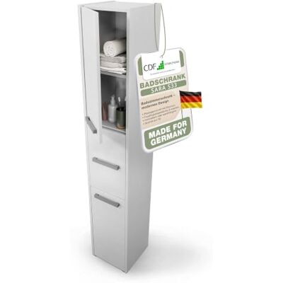 CDF Hochschrank SCHMAL HOCH-Schrank Badschrank 30 cm Breit Badezimmerschrank Nischenschrank Badmöbel für Kosmetik Handtücher Badezimmer Bad WC Toilette Flur Stehend Weiß 30x30x170 CDF Hochschrank SCHMAL HOCH-Schrank Badschrank 30 cm Breit Badezimmerschrank Nischenschrank Badmöbel für Kosmetik Handtücher Badezimmer Bad WC Toilette Flur Stehend Weiß 30x30x170