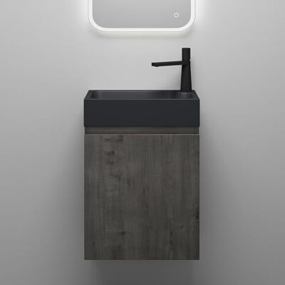 Mai & Mai Badmöbelset Waschtisch mit Unterschrank Grau-braun 46x26x63cm Badezimmermöbel für Gäste WC, inkl. Waschbecken aus Mineralguss in Anthrazit Matt Pisa02 Mai & Mai Badmöbelset Waschtisch mit Unterschrank Grau-braun 46x26x63cm Badezimmermöbel für Gäste WC, inkl. Waschbecken aus Mineralguss in Anthrazit Matt Pisa02