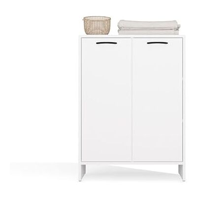 CDF Badezimmerschrank Stehend Badschrank Stehschrank Platzsparend für Badezimmer Wäscheschrank Wäschebehälter Schrank mit Wäschekorb Kosmetik Handtücher Organiser Innenkorb Weiß Standschrank CDF Badezimmerschrank Stehend Badschrank Stehschrank Platzsparend für Badezimmer Wäscheschrank Wäschebehälter Schrank mit Wäschekorb Kosmetik Handtücher Organiser Innenkorb Weiß Standschrank
