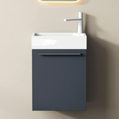 Mai & Mai Waschtisch mit Unterschrank BxTxH 46x26x63 cm Badmöbelset für Gäste WC, Waschbeckenunterschrank in Anthrazit matt und Waschbecken Pisa Mai & Mai Waschtisch mit Unterschrank BxTxH 46x26x63 cm Badmöbelset für Gäste WC, Waschbeckenunterschrank in Anthrazit matt und Waschbecken Pisa