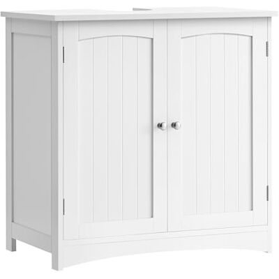 VASAGLE Waschbeckenunterschrank, 2 Türen, 40 x 70 x 70 cm Unterschrank, Badezimmerschrank, Badschrank, höhenverstellbare Ablage, weiß BBC011W01 VASAGLE Waschbeckenunterschrank, 2 Türen, 40 x 70 x 70 cm Unterschrank, Badezimmerschrank, Badschrank, höhenverstellbare Ablage, weiß BBC011W01