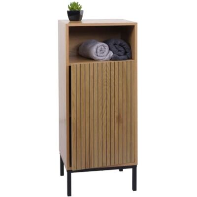 Mendler Kommode HWC-O42 MDF Melamin 98x39x30cm Holzoptik Natur Badezimmerkommode, Badschrank, Schrank, mit 1 Tür, 3 Staufächer Mendler Kommode HWC-O42 MDF Melamin 98x39x30cm Holzoptik Natur Badezimmerkommode, Badschrank, Schrank, mit 1 Tür, 3 Staufächer