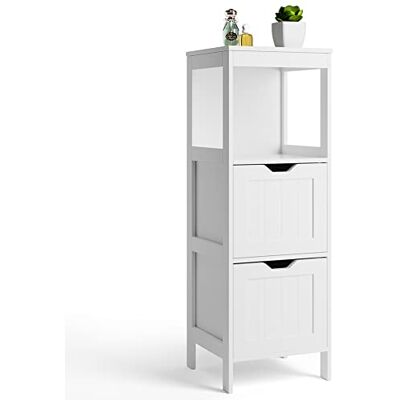 Bakaji - Mobiletto Bagno MDF Bianco - Weiß - 30x89x30 cm - Badezimmerschrank Bakaji - Mobiletto Bagno MDF Bianco - Weiß - 30x89x30 cm - Badezimmerschrank