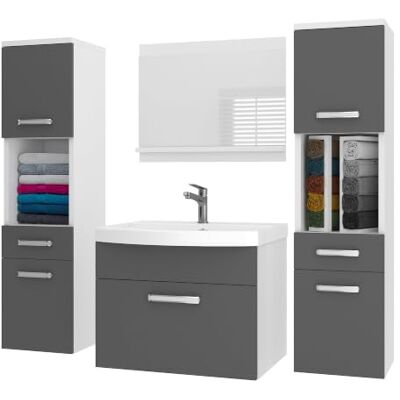 B BELINI GROUP Belini PRIM6 Waschbeckenunterschrank Badschrank 120cm Grau Matt Badmöbel-Set in Grau Matt, wandhängende Montage, Soft-Close-Mechanismus, FSC-Holzwerkstoff, inkl. Waschbecken & Spiegel B BELINI GROUP Belini PRIM6 Waschbeckenunterschrank Badschrank 120cm Grau Matt Badmöbel-Set in Grau Matt, wandhängende Montage, Soft-Close-Mechanismus, FSC-Holzwerkstoff, inkl. Waschbecken & Spiegel