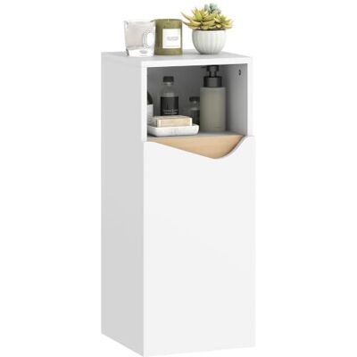 HOMCOM Badezimmerschrank mit Verstellbaren Ablagen 30 x 30 x 71,5 cm Weiß Schmal Badschrank, Offenem Fach, Soft-Close-Tür, Toilettenschrank, für Badezimmer, Wohnzimmer HOMCOM Badezimmerschrank mit Verstellbaren Ablagen 30 x 30 x 71,5 cm Weiß Schmal Badschrank, Offenem Fach, Soft-Close-Tür, Toilettenschrank, für Badezimmer, Wohnzimmer