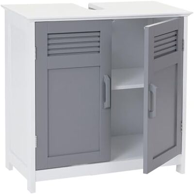 Mendler Waschbeckenunterschrank HWC-A85 60x60x30cm grau Badschrank Mendler Waschbeckenunterschrank HWC-A85 60x60x30cm grau Badschrank