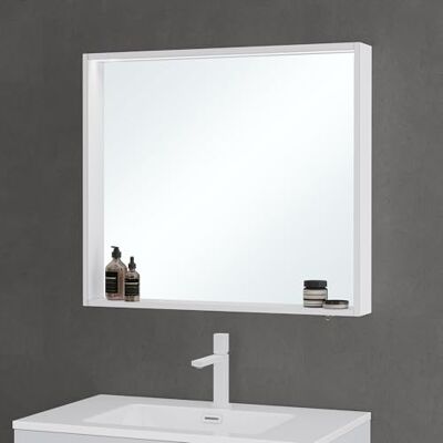 Mai & Mai Spiegelschrank Bad mit Beleuchtung Hängeschrank 80x12x70 cm Badezimmerschrank Badezimmerspiegel Weiß matt, 5mm Kupferfreier HD Silber-Spiegel, Spiegelschrank-01 Mai & Mai Spiegelschrank Bad mit Beleuchtung Hängeschrank 80x12x70 cm Badezimmerschrank Badezimmerspiegel Weiß matt, 5mm Kupferfreier HD Silber-Spiegel, Spiegelschrank-01