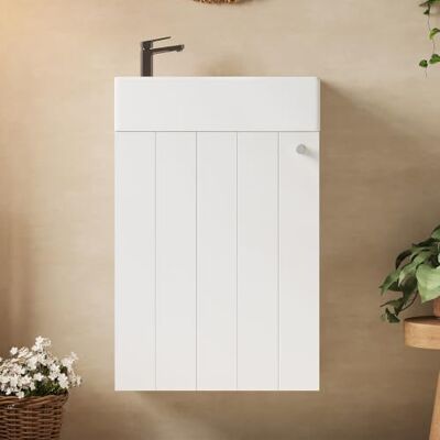 Merax Waschtischunterschrank 41 cm Wandmontiert, Schmal, Weiß Nur 23 cm tief, Soft-Close-Tür, lackierte MDF-Oberfläche, platzsparend für kleine Bäder und Gästebäder, viel Stauraum Merax Waschtischunterschrank 41 cm Wandmontiert, Schmal, Weiß Nur 23 cm tief, Soft-Close-Tür, lackierte MDF-Oberfläche, platzsparend für kleine Bäder und Gästebäder, viel Stauraum
