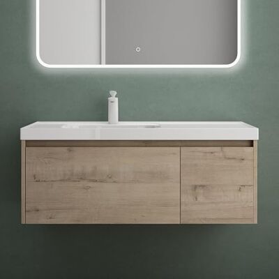 Mai & Mai Badmöbelset Waschtisch mit Unterschrank 100cm Badezimmermöbel Eiche Greige, inkl. Waschbecken aus Mineralguss Salerno Mai & Mai Badmöbelset Waschtisch mit Unterschrank 100cm Badezimmermöbel Eiche Greige, inkl. Waschbecken aus Mineralguss Salerno