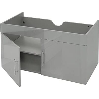 Mendler Waschbeckenunterschrank HWC-D16 Hochglanz 90cm grau Waschtischunterschrank, Waschtisch, Unterschrank, Badmöbel Mendler Waschbeckenunterschrank HWC-D16 Hochglanz 90cm grau Waschtischunterschrank, Waschtisch, Unterschrank, Badmöbel