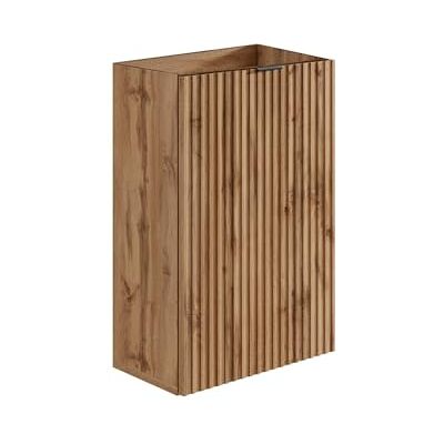 Unique Waschtisch geriffelt, ohne Waschbecken, Tür wendbar, naturfarben hell â H 60 x B 40 x T 22 cm â VAHIRA Unique Waschtisch geriffelt, ohne Waschbecken, Tür wendbar, naturfarben hell â H 60 x B 40 x T 22 cm â VAHIRA