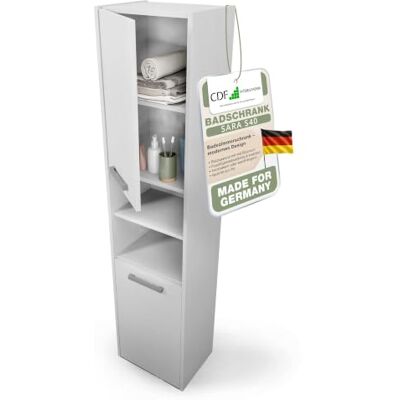 CDF Hochschrank SCHMAL HOCH-Schrank Badschrank 40 cm Breit Badezimmerschrank Nischenschrank Badmöbel für Kosmetik Handtücher Badezimmer Bad WC Toilette Flur Stehend Weiß 30x40x170 CDF Hochschrank SCHMAL HOCH-Schrank Badschrank 40 cm Breit Badezimmerschrank Nischenschrank Badmöbel für Kosmetik Handtücher Badezimmer Bad WC Toilette Flur Stehend Weiß 30x40x170