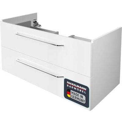 FACKELMANN Waschtisch-Unterschrank Milano/Badschrank mit Soft-Close-System/Maße (B x H x T): ca. 100 x 49,5 x 48 cm/Waschbeckenunterschrank mit 2 Schubladen/Korpus: Weiß/Front: Weiß FACKELMANN Waschtisch-Unterschrank Milano/Badschrank mit Soft-Close-System/Maße (B x H x T): ca. 100 x 49,5 x 48 cm/Waschbeckenunterschrank mit 2 Schubladen/Korpus: Weiß/Front: Weiß
