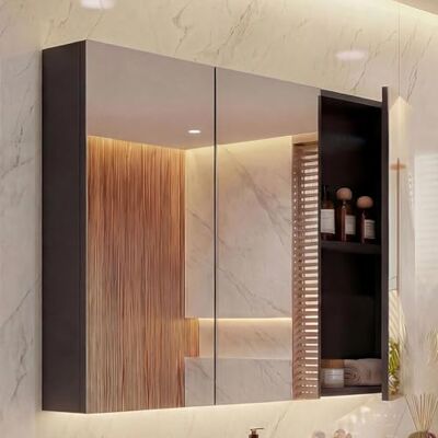Mendler Spiegelschrank HWC-B19b 70x80x16cm schwarz Badschrank, Hängeschrank, 6 Regalböden, Hochglanz, FSC®-Zertifiziert Mendler Spiegelschrank HWC-B19b 70x80x16cm schwarz Badschrank, Hängeschrank, 6 Regalböden, Hochglanz, FSC®-Zertifiziert