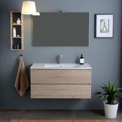 Kiamami Valentina - Badezimmermöbel mit Waschbecken - 120cm - Natur Eiche Kiamami Valentina - Badezimmermöbel mit Waschbecken - 120cm - Natur Eiche
