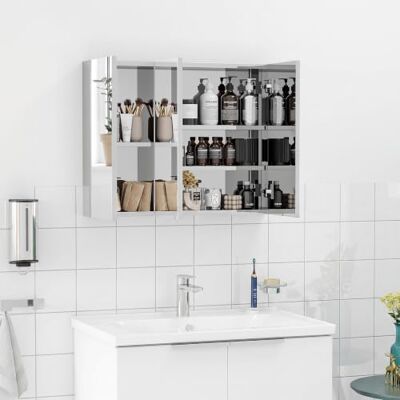kleankin Spiegelschrank mit 5 Ablagen Badschrank 70 x 12 x 55 cm Silber 3 Glastüren, Aufbewahrungsschrank, Hängeschrank, Wandschrank, Edelstahl, Badezimmerschrank kleankin Spiegelschrank mit 5 Ablagen Badschrank 70 x 12 x 55 cm Silber 3 Glastüren, Aufbewahrungsschrank, Hängeschrank, Wandschrank, Edelstahl, Badezimmerschrank