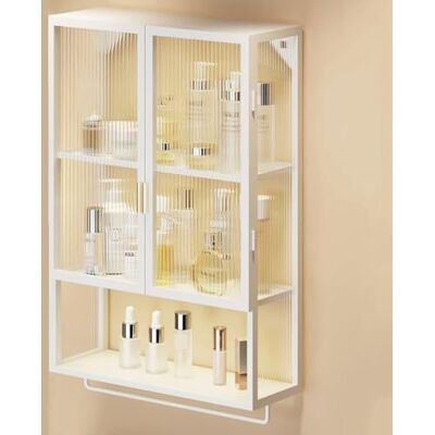 generic Wandschrank 50 x 14,5 x 70 cm mit Handtuchhalter Badezimmerschrank aus gehärtetem Glas, 3 Regalböden, Handtuchhalter, Kippschutz, einfache Montage (Weiß, 50 x 14,5 x 70 cm) generic Wandschrank 50 x 14,5 x 70 cm mit Handtuchhalter Badezimmerschrank aus gehärtetem Glas, 3 Regalböden, Handtuchhalter, Kippschutz, einfache Montage (Weiß, 50 x 14,5 x 70 cm)