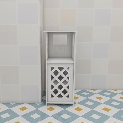 LANTUS Kleiner Aufbewahrungsschrank für Toilette, Badezimmerschrank, Toilettenpapierhalter mit Schrank und verstellbaren Einlegeböden, 24 x 22 x 56 cm, Weiß LANTUS Kleiner Aufbewahrungsschrank für Toilette, Badezimmerschrank, Toilettenpapierhalter mit Schrank und verstellbaren Einlegeböden, 24 x 22 x 56 cm, Weiß
