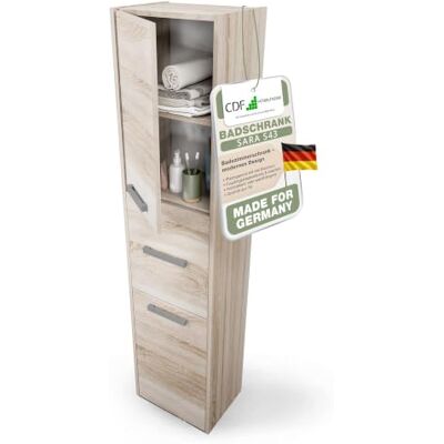 CDF Hochschrank schmal HOCH-Schrank Badschrank 40cm Breit Badezimmerschrank Nischenschrank Badmöbel für Kosmetik Handtücher Badezimmer WC Toilette Flur Stehend Eiche Sonoma 30x40x170 CDF Hochschrank schmal HOCH-Schrank Badschrank 40cm Breit Badezimmerschrank Nischenschrank Badmöbel für Kosmetik Handtücher Badezimmer WC Toilette Flur Stehend Eiche Sonoma 30x40x170