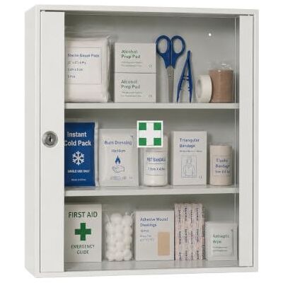 LEOMAR Medizinschrank, Apothekerschrank aus Stahlblech, mit 2 Ablagen, Abschließbar, Hausapotheke inkl. 2 Schlüssel, Medikamentenschrank, Erste-Hilfe-Schrank mit Glastüren 14 x 35 x 42 cm LEOMAR Medizinschrank, Apothekerschrank aus Stahlblech, mit 2 Ablagen, Abschließbar, Hausapotheke inkl. 2 Schlüssel, Medikamentenschrank, Erste-Hilfe-Schrank mit Glastüren 14 x 35 x 42 cm