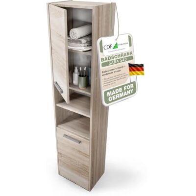 CDF Hochschrank schmal HOCH-Schrank Badschrank 40cm Breit Badezimmerschrank Nischenschrank Badmöbel für Kosmetik Handtücher Badezimmer WC Toilette Flur stehend Eiche Sonoma 30x40x170 CDF Hochschrank schmal HOCH-Schrank Badschrank 40cm Breit Badezimmerschrank Nischenschrank Badmöbel für Kosmetik Handtücher Badezimmer WC Toilette Flur stehend Eiche Sonoma 30x40x170