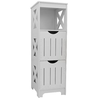 LANTUS WC-Aufbewahrungsschrank für Badezimmer, schmaler Badezimmerschrank, seitlich, 30 x 30 x 89 cm, Weiß LANTUS WC-Aufbewahrungsschrank für Badezimmer, schmaler Badezimmerschrank, seitlich, 30 x 30 x 89 cm, Weiß