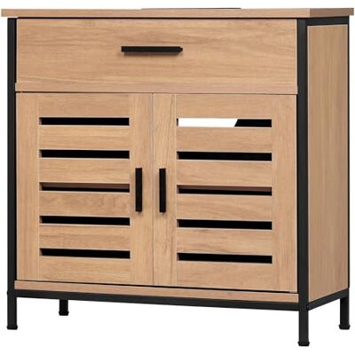 EUGAD Waschbeckenunterschrank, Badezimmer Unterschrank Waschbecken, Badezimmerschrank mit Schublade, 2 Türen, verstellbare Ablage, freistehend, 60x60x30 cm, Helle Eiche EUGAD Waschbeckenunterschrank, Badezimmer Unterschrank Waschbecken, Badezimmerschrank mit Schublade, 2 Türen, verstellbare Ablage, freistehend, 60x60x30 cm, Helle Eiche