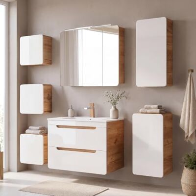 LUTON - LUTON-56 - Weiß Hochglanz - Bathroom Set LUTON - LUTON-56 - Weiß Hochglanz - Bathroom Set