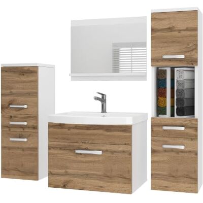 B BELINI GROUP Belini PRIM5 Waschbeckenunterschrank Badschrank 120cm Wotan Eiche Badmöbel-Set in Wotan Eiche, wandhängende Montage, Soft-Close-Mechanismus, FSC-Holzwerkstoff, inkl. Waschbecken & Spiegel B BELINI GROUP Belini PRIM5 Waschbeckenunterschrank Badschrank 120cm Wotan Eiche Badmöbel-Set in Wotan Eiche, wandhängende Montage, Soft-Close-Mechanismus, FSC-Holzwerkstoff, inkl. Waschbecken & Spiegel
