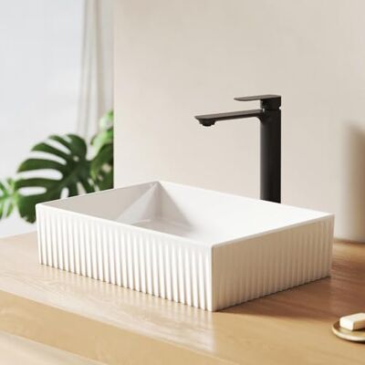 EMKE Aufsatzwaschbecken Rechteckig 45,0×32,0×11,0 cm – Keramik Waschbecken für Gäste-WC & Badezimmer, Waschbecken Aufsatzbecken Ohne Hahnloch, Weiß(rechte Winkel) EMKE Aufsatzwaschbecken Rechteckig 45,0×32,0×11,0 cm – Keramik Waschbecken für Gäste-WC & Badezimmer, Waschbecken Aufsatzbecken Ohne Hahnloch, Weiß(rechte Winkel)