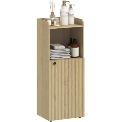 HOMCOM Badezimmerschrank Nischenschrank Regal 40 x 31 x 104 cm Gelbeiche Mit Schrank, Offen Regal, Verstellbar Regal, Badschrank, Toilettenschrank, Beistellschrank, Schmal, Kleine Räume HOMCOM Badezimmerschrank Nischenschrank Regal 40 x 31 x 104 cm Gelbeiche Mit Schrank, Offen Regal, Verstellbar Regal, Badschrank, Toilettenschrank, Beistellschrank, Schmal, Kleine Räume